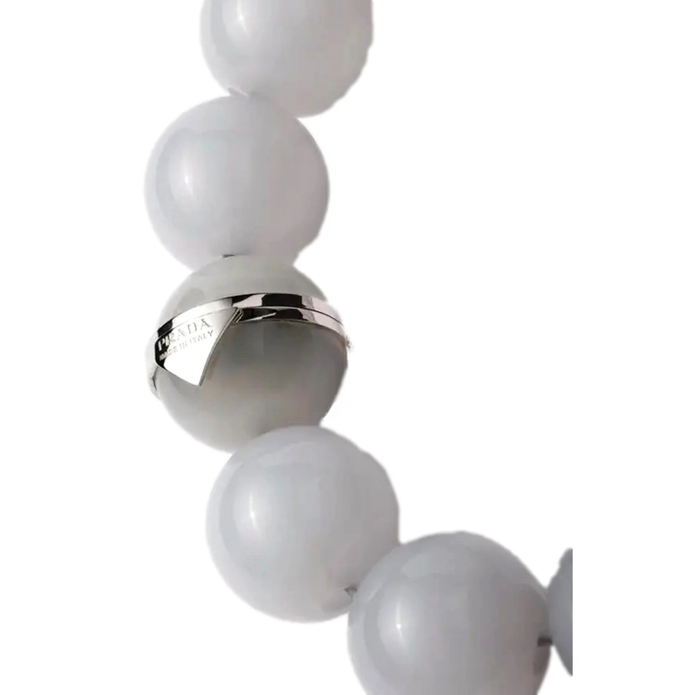 Prada Logo Bubble Necklace in Light Blue Plexiglass with Steel Magnetic Clasp